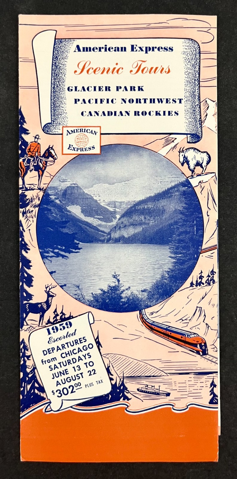 1959 American Express Scenic Tours Glacier Park Canadian Rockies Travel Brochure