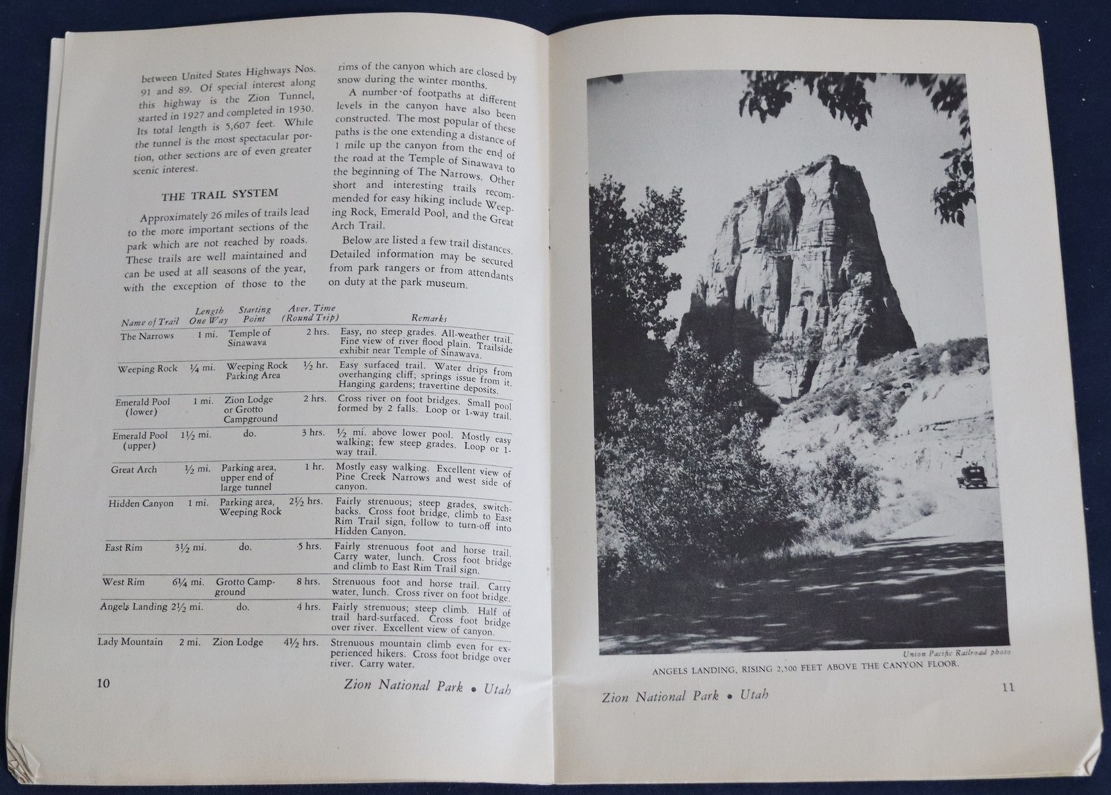 1942 Zion National Park, UT Booklet – U.S. Government