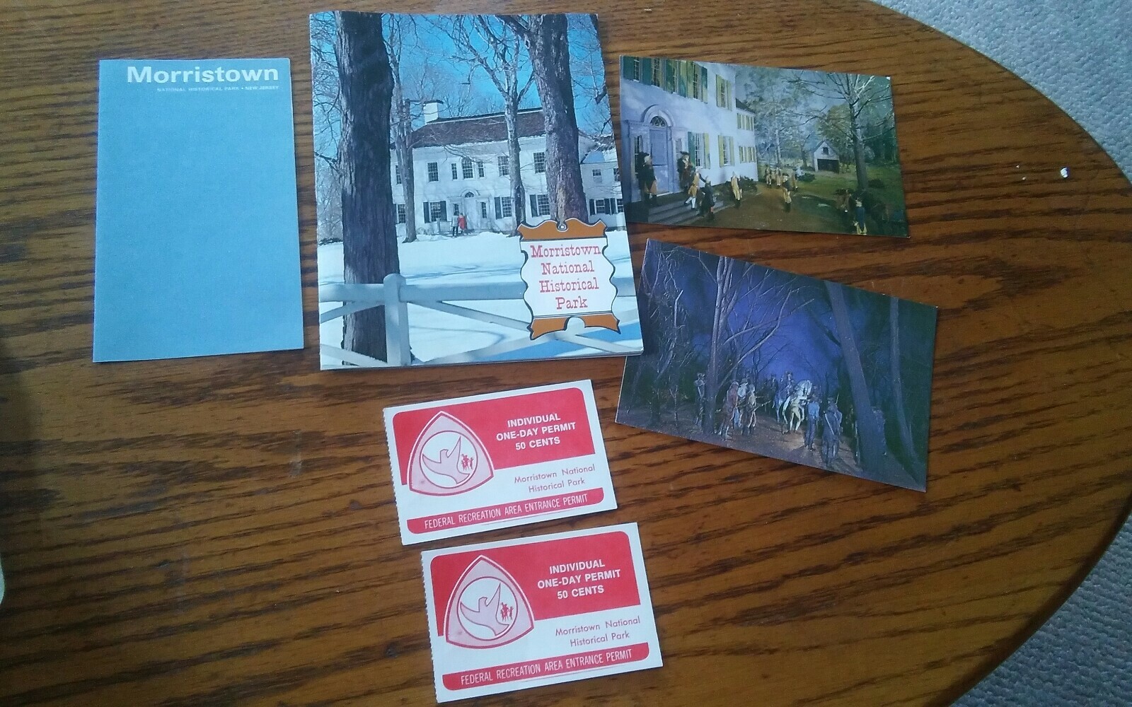 Morristown NJ National Park Historical Handbook Pamphlet Postcard Set Ticket Lot