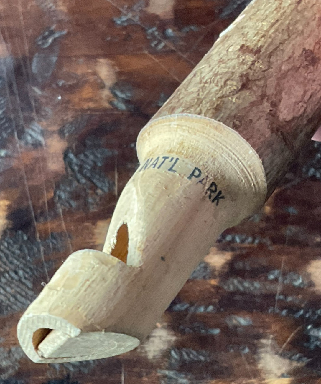 Vintage Wood Hand Carved Souvenir Yosemite National Park Whistle-Made in USA