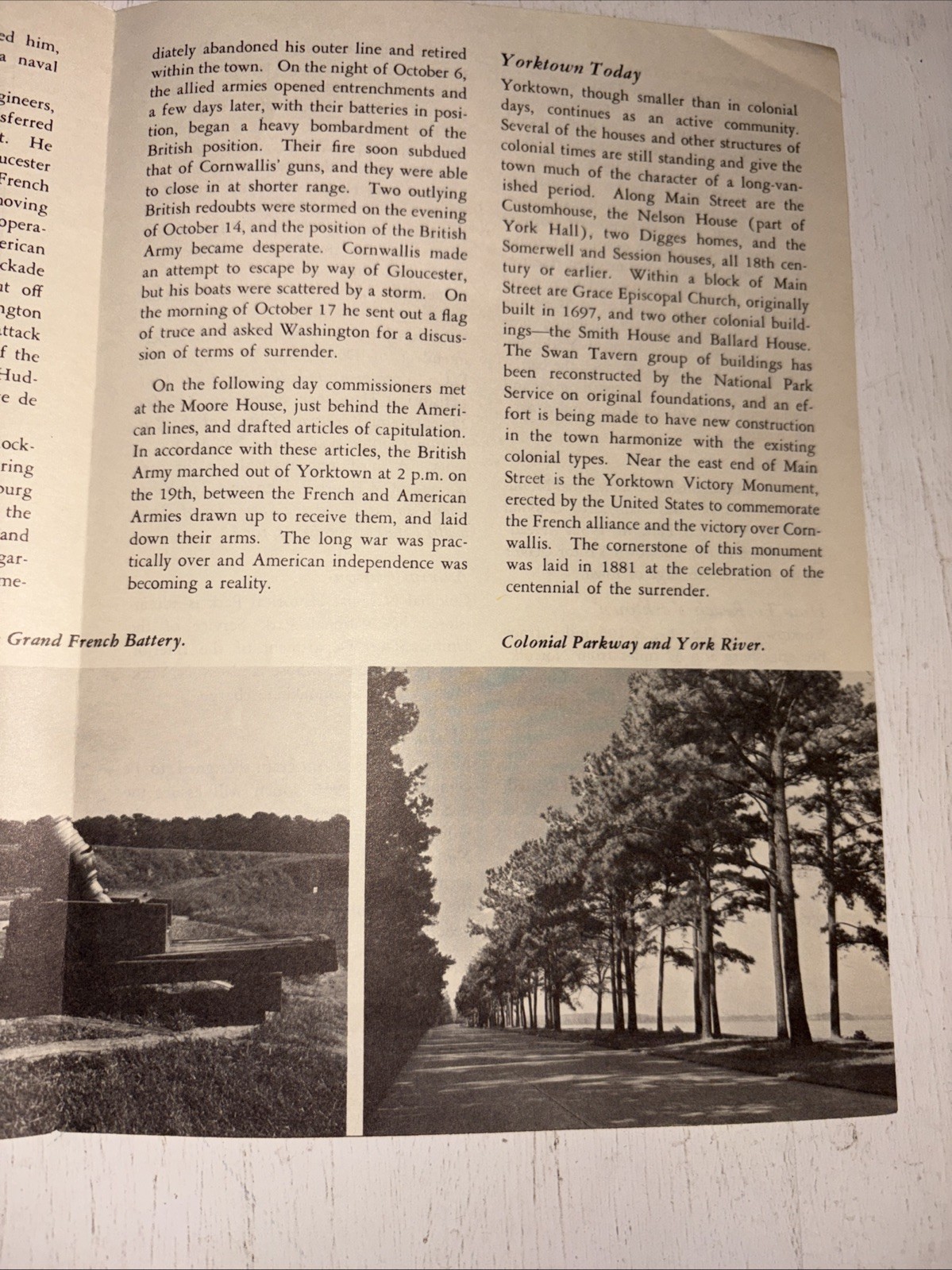 Yorktown Battlefield Colonel National Historic Park VA 1962 Booklet