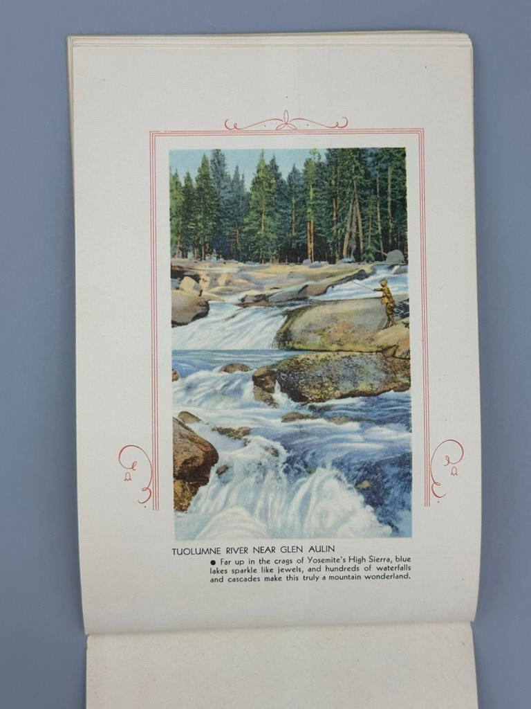 c 1940 YOSEMITE NATIONAL PARK Illustrated TRAVEL SOUVENIR Brochure Vintage