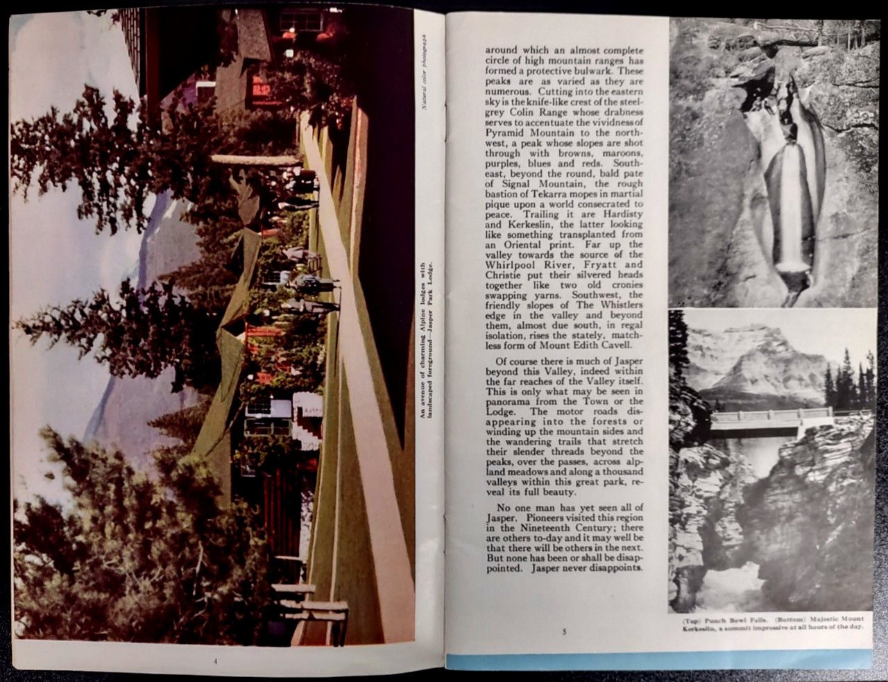 Vintage Jasper National Park in The Canadian Rockies Travel Guide dated 1938