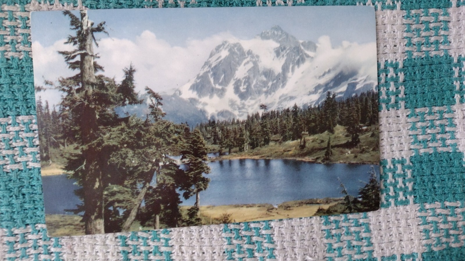 VINTAGE POST CARD MOUNT SHUKSAN NORTHERN BELLINGHAM WASHINGTON.