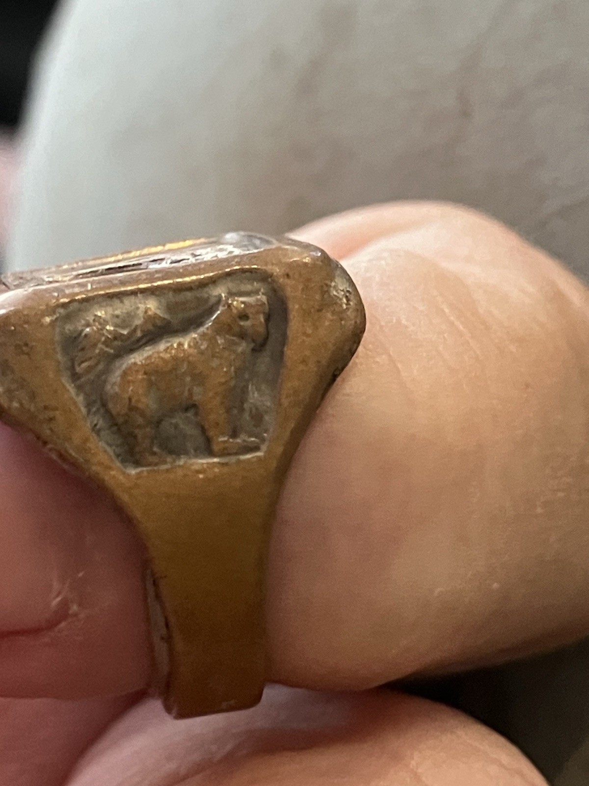 RARE!! Antique Yellowstone National Park Souvenir Ring 1930s Old Faithful Geyser