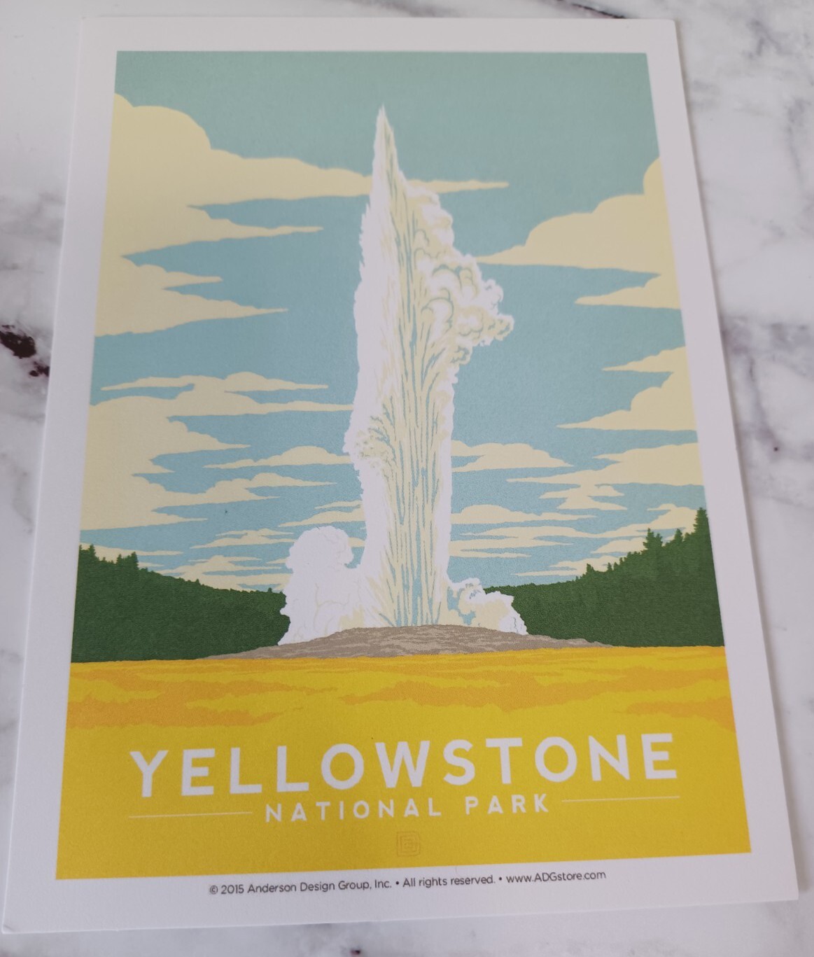 Yellowstone National Parks 100th Anniversary Illustrated Print Post Card