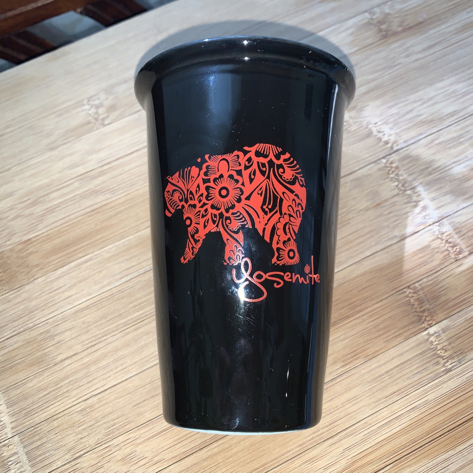 Yosemite National Park Coffee Mug 5-1/4″ Tall Cup Black Lipped Tumbler Bear