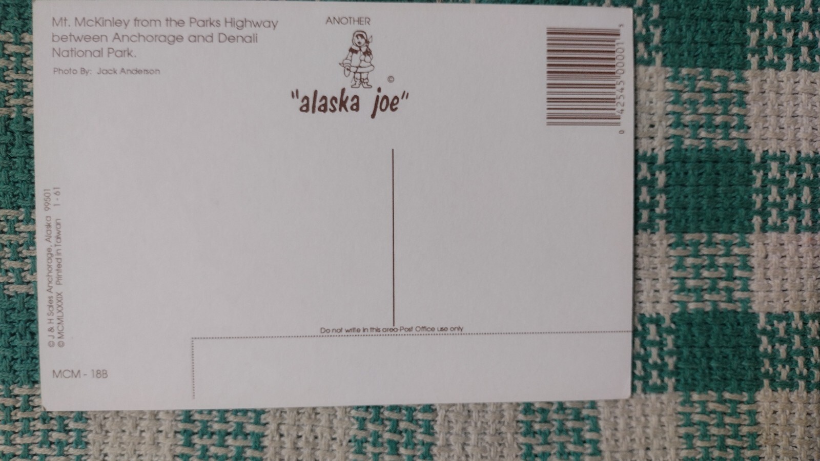 BEAUTIFUL POST CARD MT.MCKINLEY PARKS HIGHWAY DENALI NATIONAL PARK.ALASKA