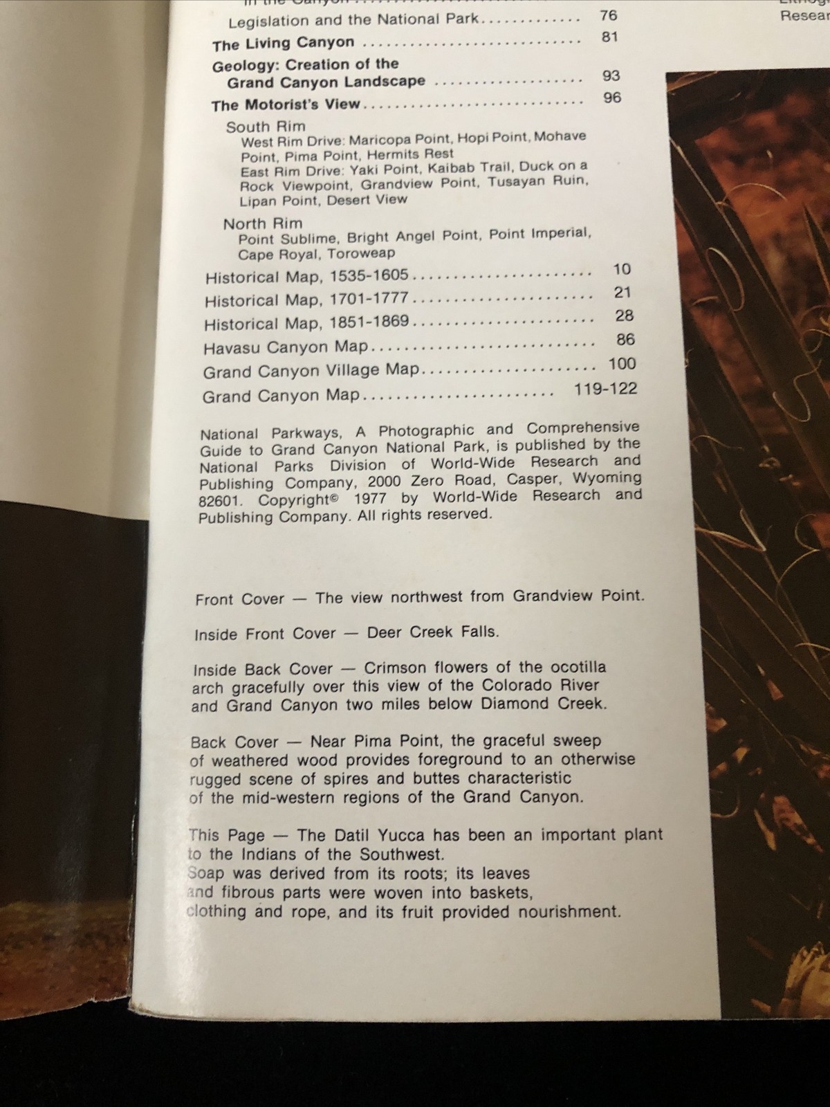 NATIONAL PARKWAYS, GRAND CANYON, 1977, PHOTOS AND GUIDE INFO