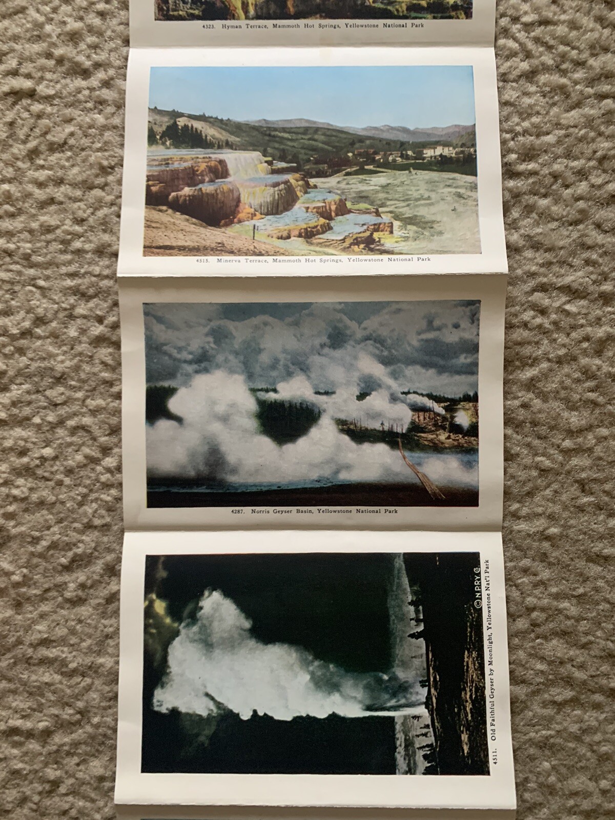 1920s 1927 GEYSERLAND YELLOWSTONE NATIONAL PARK souvenir Pack Picture Cards Vtg