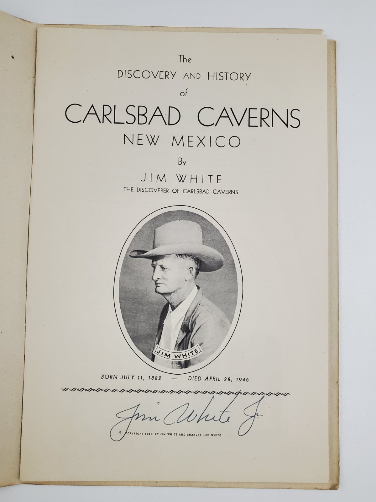 1948 Carlsbad Caverns NM Jim White’s Story Signed Autographed Vintage Booklet