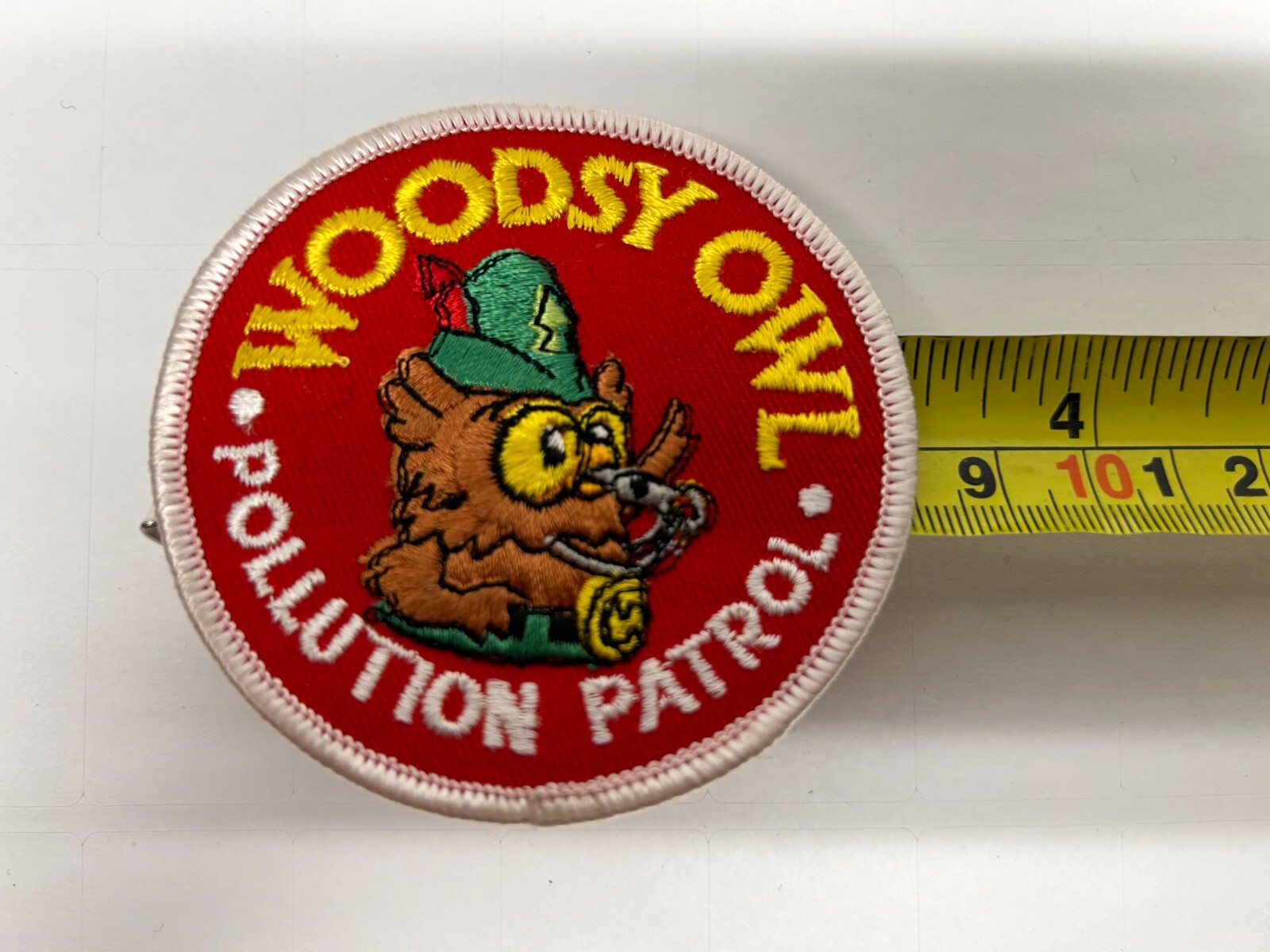 Vtg Woodsy Owl National Parks Polution Patrol Embroidered Sew On Round Patch