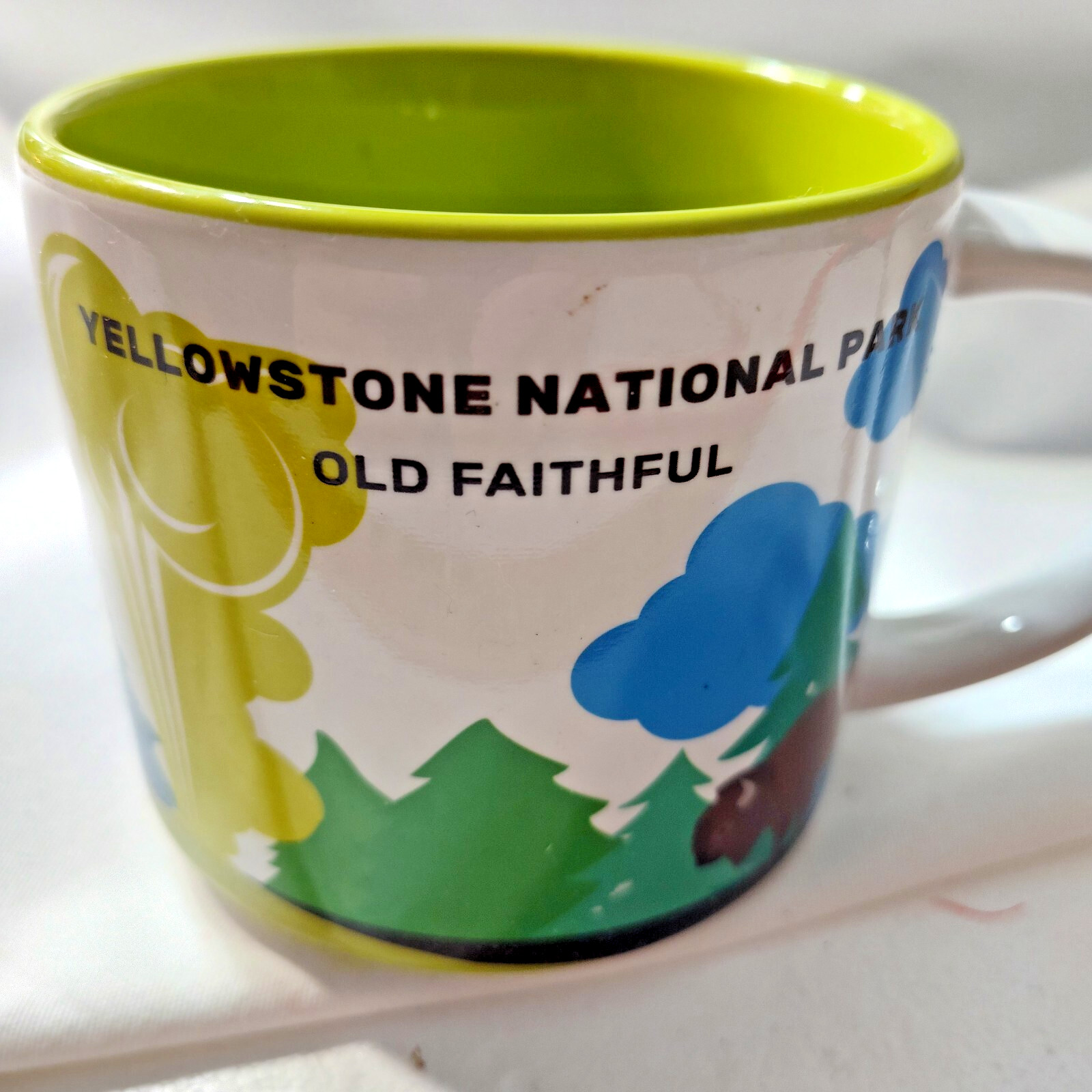 Yellowstone National Park Old Faithful Keepsake Mug – Green Interior