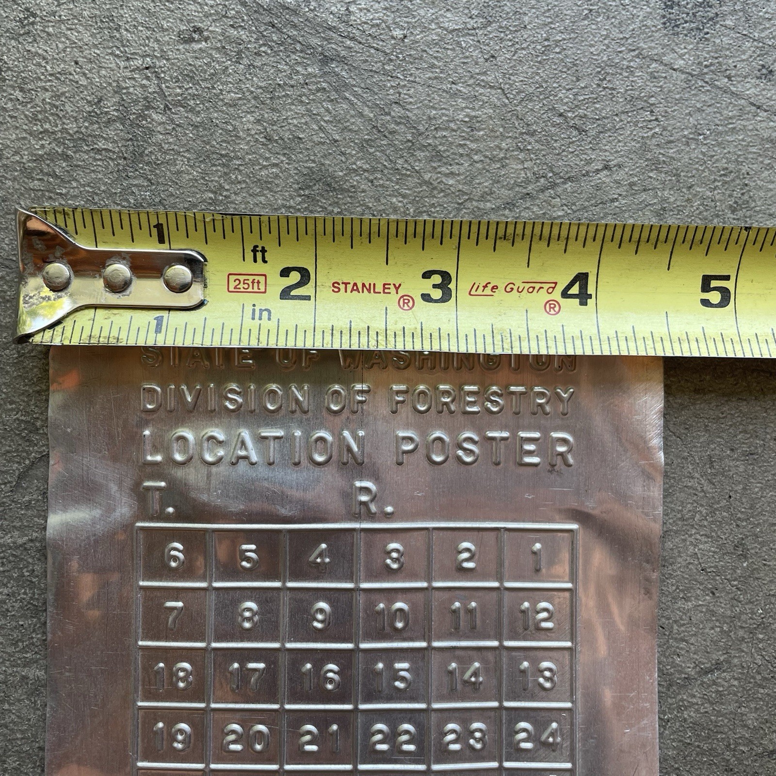 VTG WA Div of Forestry Service Survey Location Aluminum Metal Poster Sign