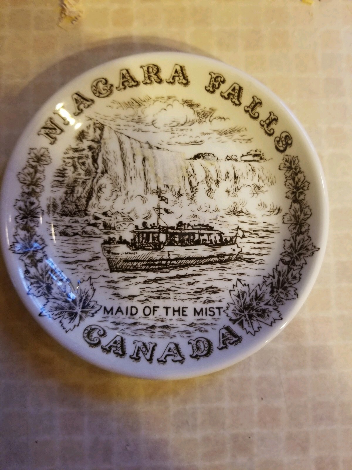 Wood And Sons Vintage 4.5″ Collector’s Plate Of Niagara Falls Maid Of the Mist