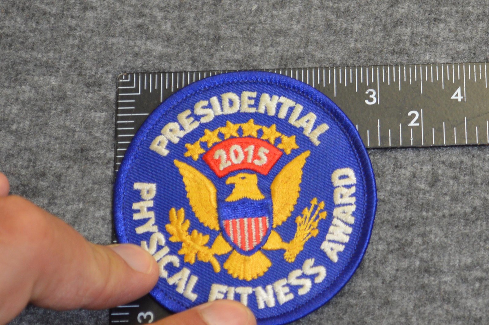 Presidential Physical Fitness Award 2015 Patch Eagle Patriotic Shield Gold