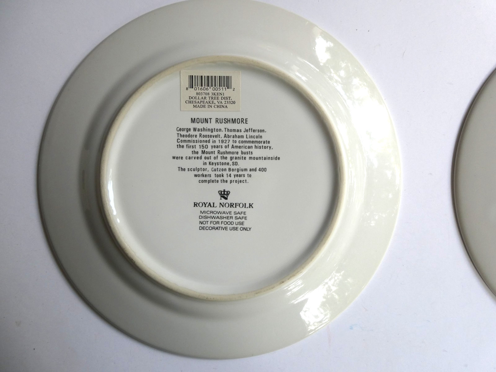 Royal Norfolk 4 Lot 7.5″ Plates White House Rushmore Statue Liberty Golden Gate
