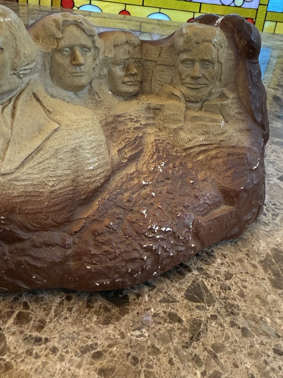 Mt Rushmore Memorial Vintage 1956 Forrette Plaster Chalkware Sculpture Bookend