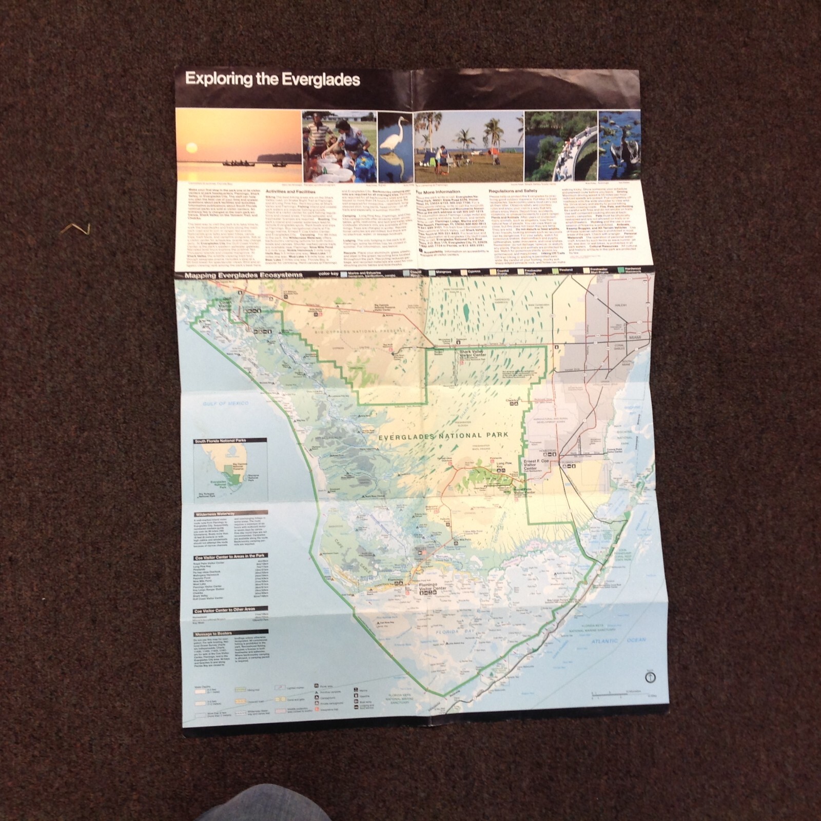 Vtg 1997 US Dep’t Int Everglades National Park Services Official Map and Guide