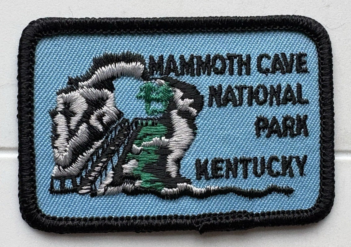 Mammoth Cave National Park Kentucky Blue Black Embroidered Iron-on Patch Badge