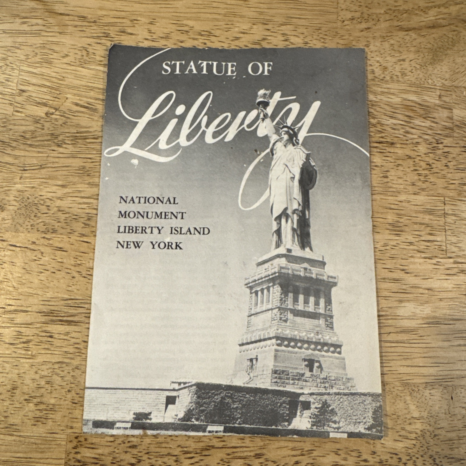 Vintage 1961 Statue of Liberty Pamphlet Brochure with Map National Monument