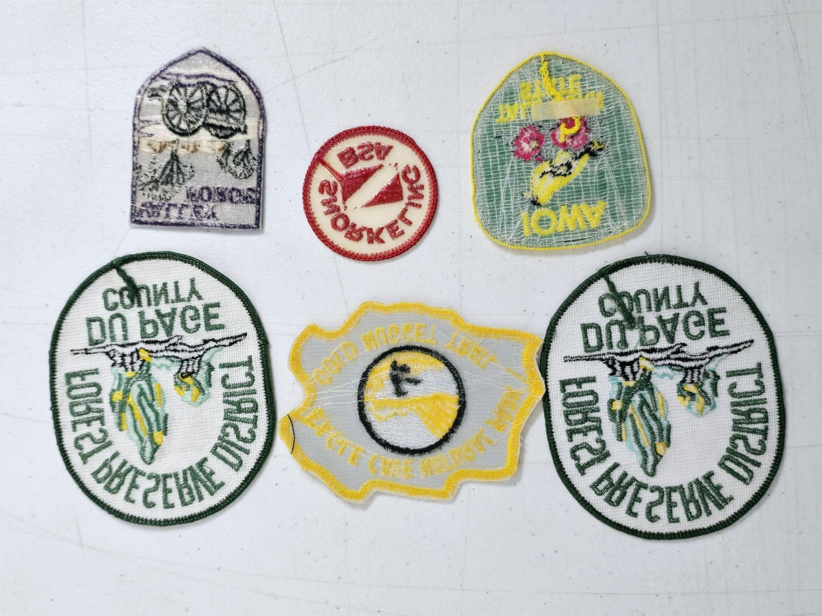Lot of 6 Vintage Scout Patches: Snorkeling BSA, Forest Preserve Du Page County