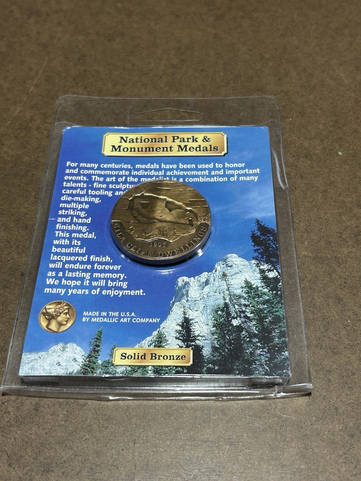 NATIONAL PARK & MONUMENT MEDALS, GILA CLIFF DWELLINGS, 2006 MACO, SOLID BRONZE