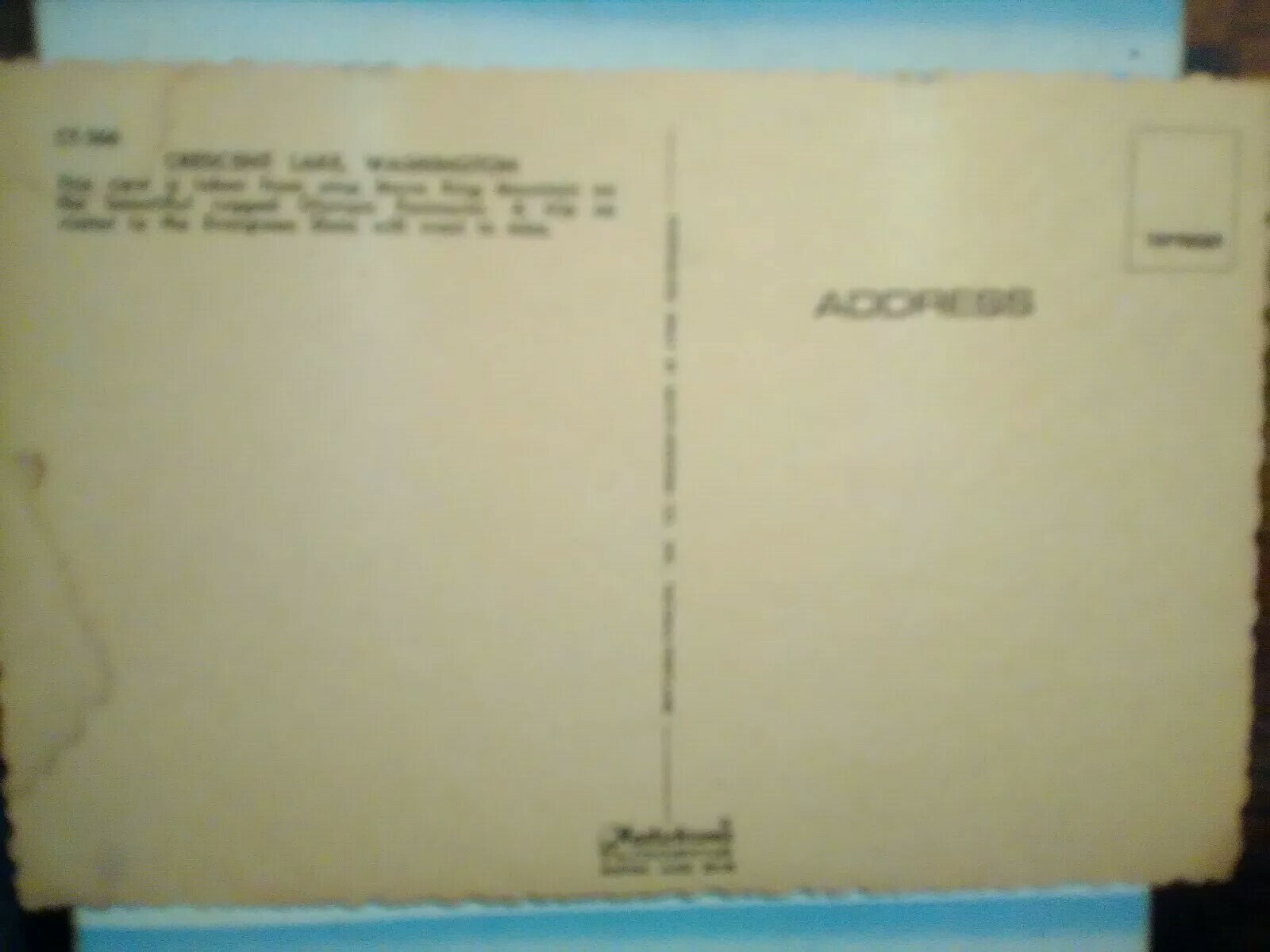 VINTAGE POST CARD AERIAL VIEW CRESCENT LAKE WASHINGTON