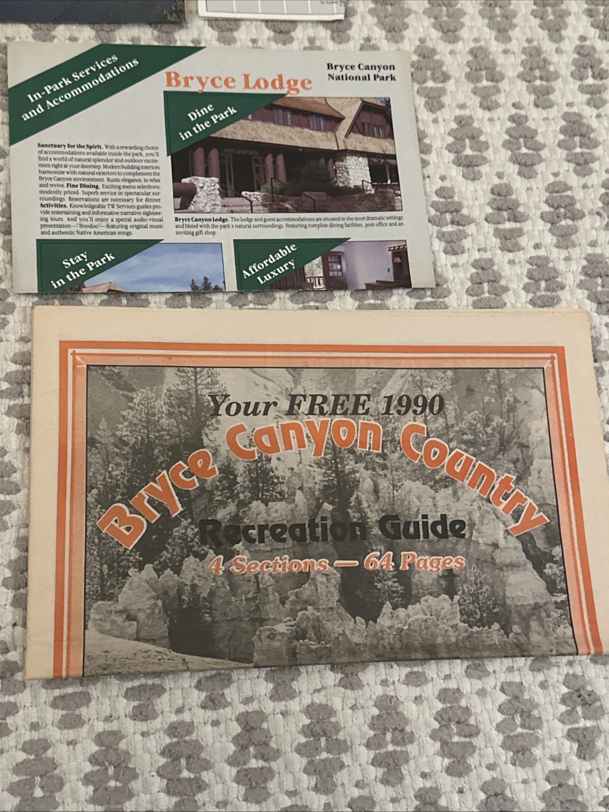 1990s Vintage UTAH Zion Bryce Canyon Maps Vacation Guide Brochures Ephemera