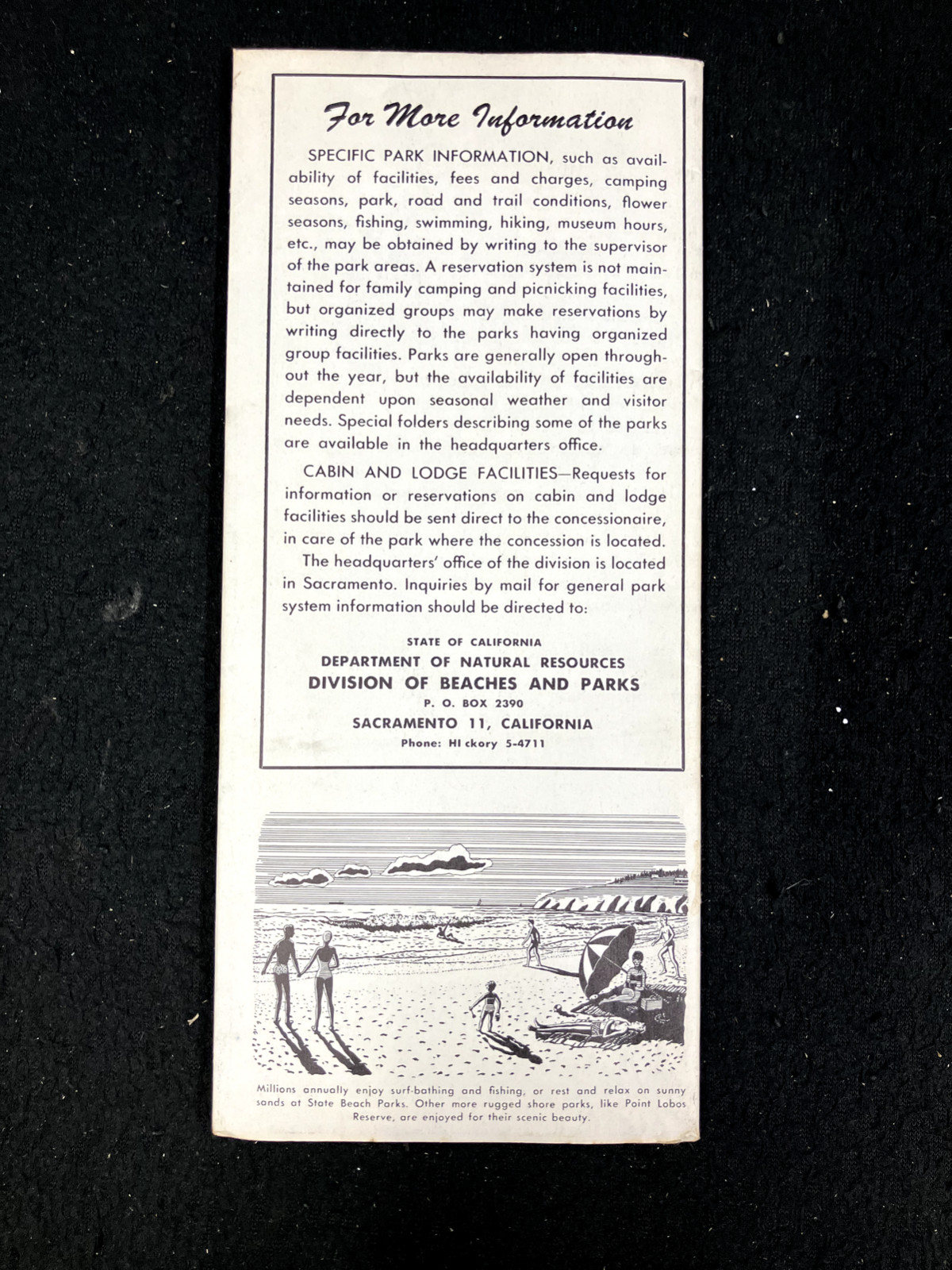 1956 CALIFORNIA NATIONAL PARK SYSTEM FOLDOUT MAP & GUIDE