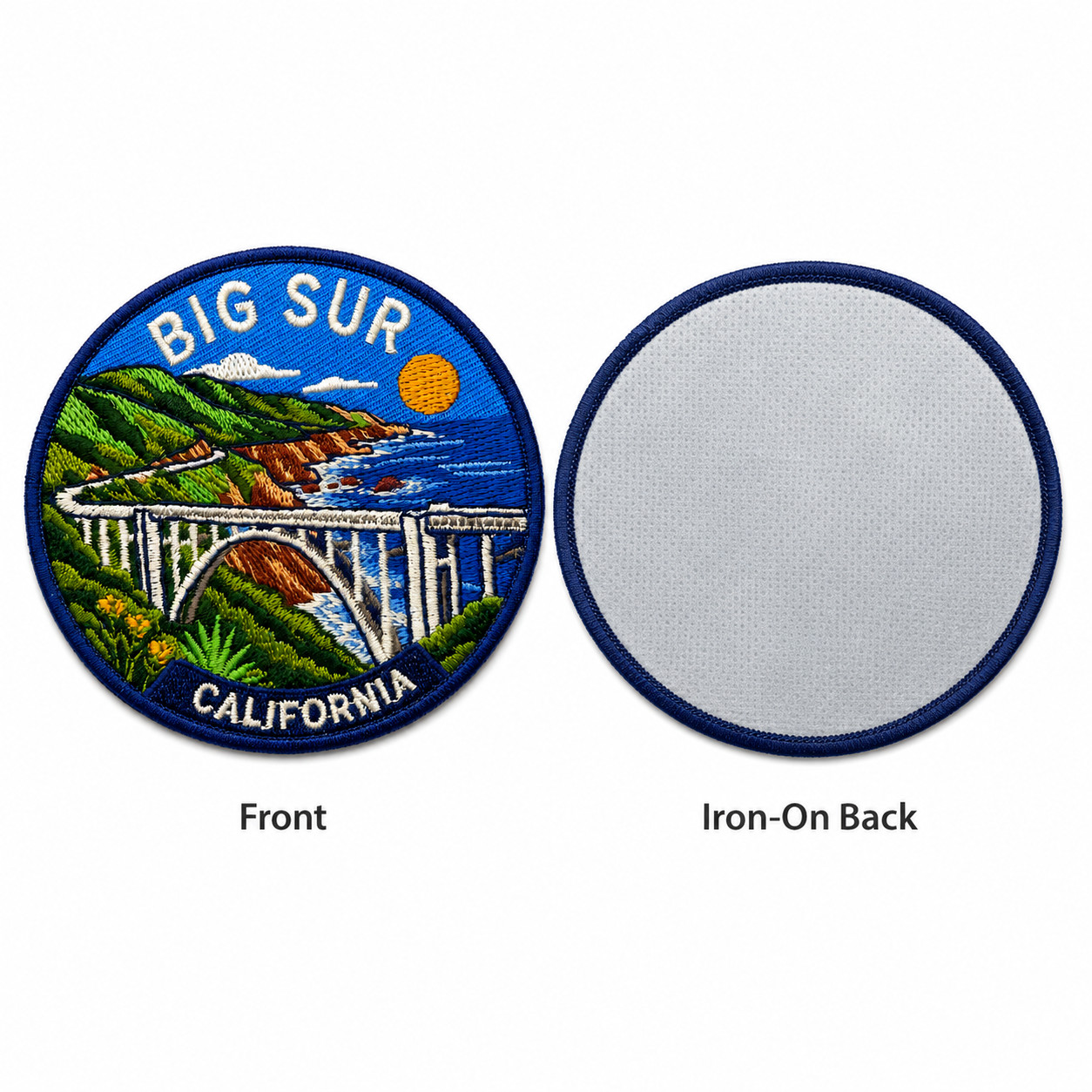 Big Sur California Patch 3″ Embroidered Iron On Bixby Bridge Travel Badge