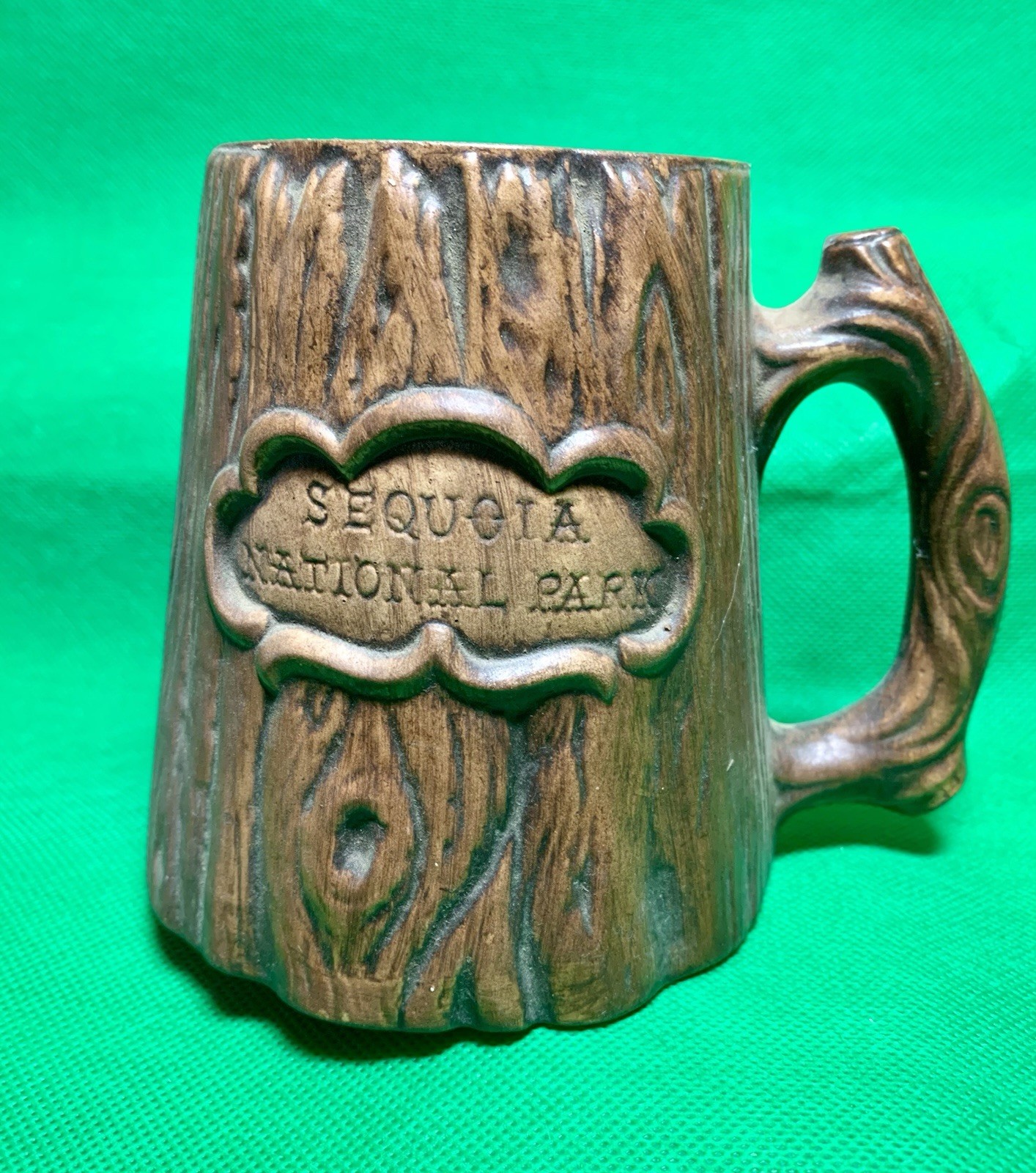 Sequoia National Park Tree Trunk Shaped Mug National Park Souvenir 1960-70’s