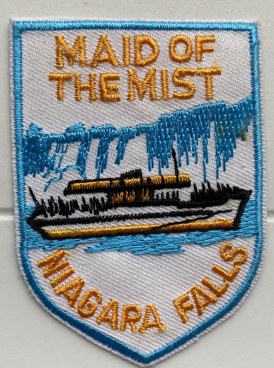 Maid of the Mist Niagara Falls New York Tour Boat White Embroidered Patch Badge