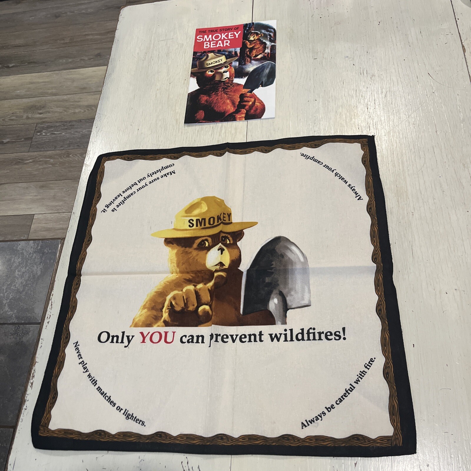 Smokey the Bear Forestry Fire Prevention 1969 Comic Book & Bandana 20×20 Vintage