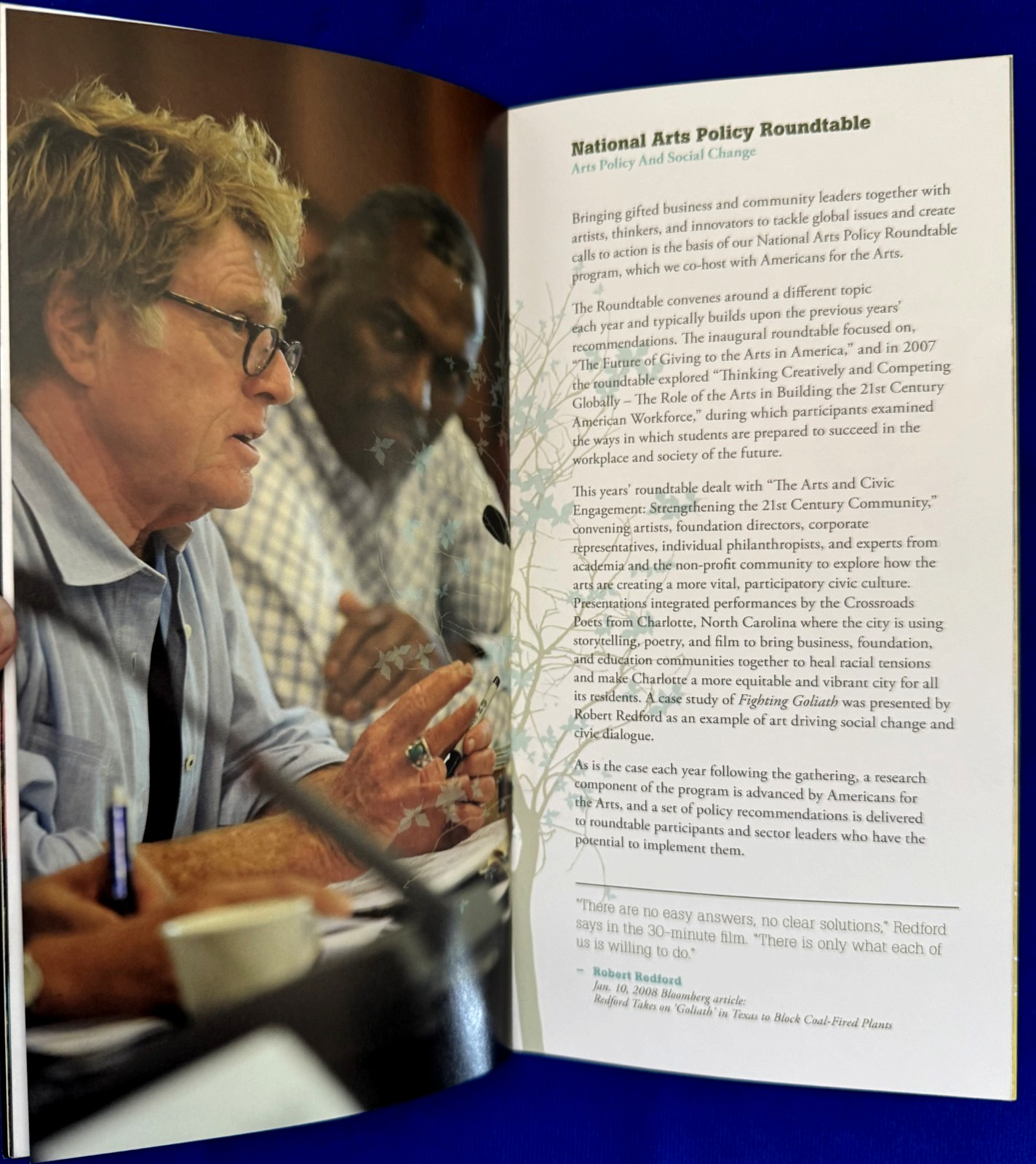 2008/2009 Redford Center Sundance Program Brochure-Robert (Bob) & James Redford
