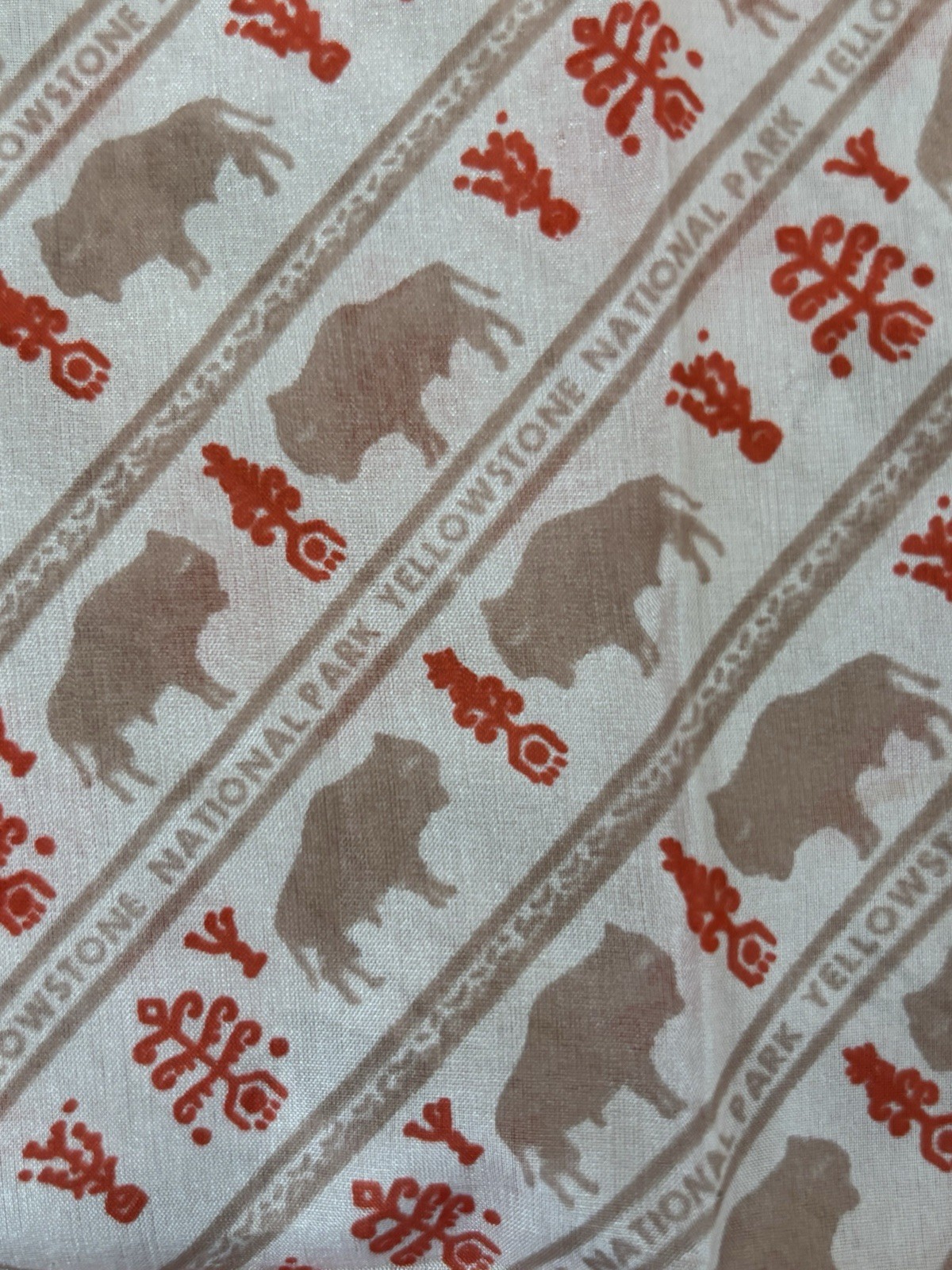 *RARE FIND* Lot Of 4 Vintage Silk Yellowstone Souvenir Scarves Bison Buffalo 32”