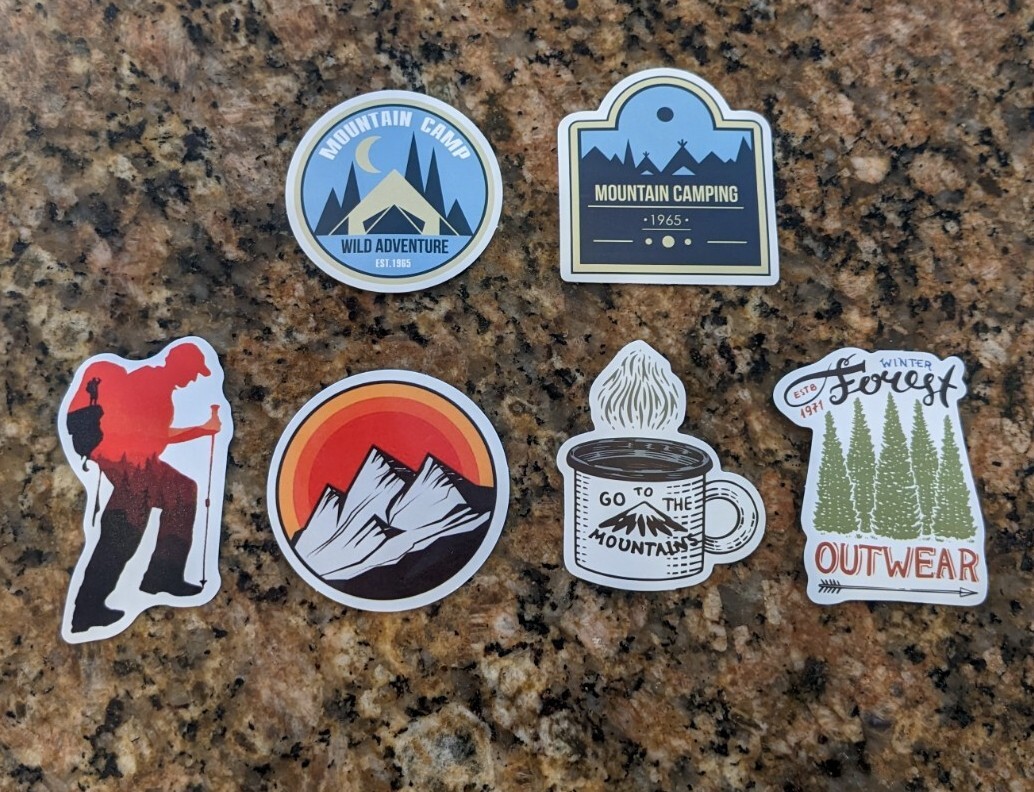 A set of Camping Outdoor Sticker Decals