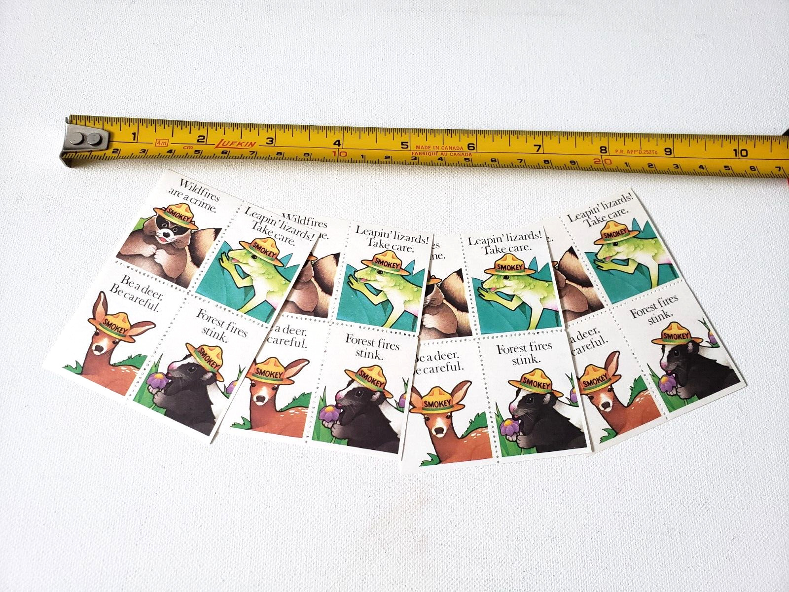 Lot Vintage US National Parks SMOKEY Animal Pollution Patrol Stickers / Stamps
