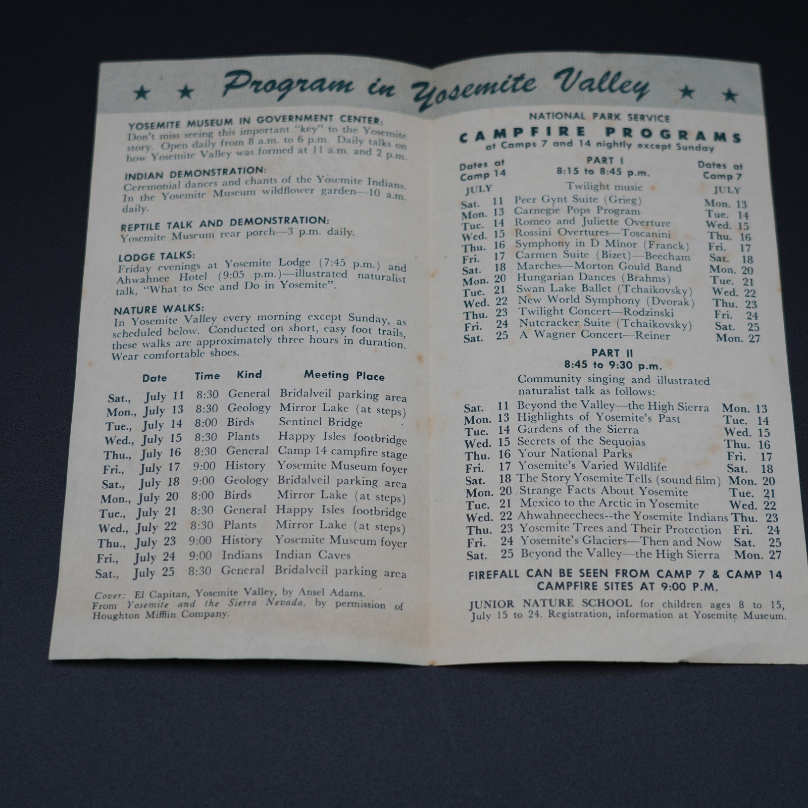 Vintage National Parks Lot Yosemite 1953 Brochure Carlsbad Caverns 12 Postcards