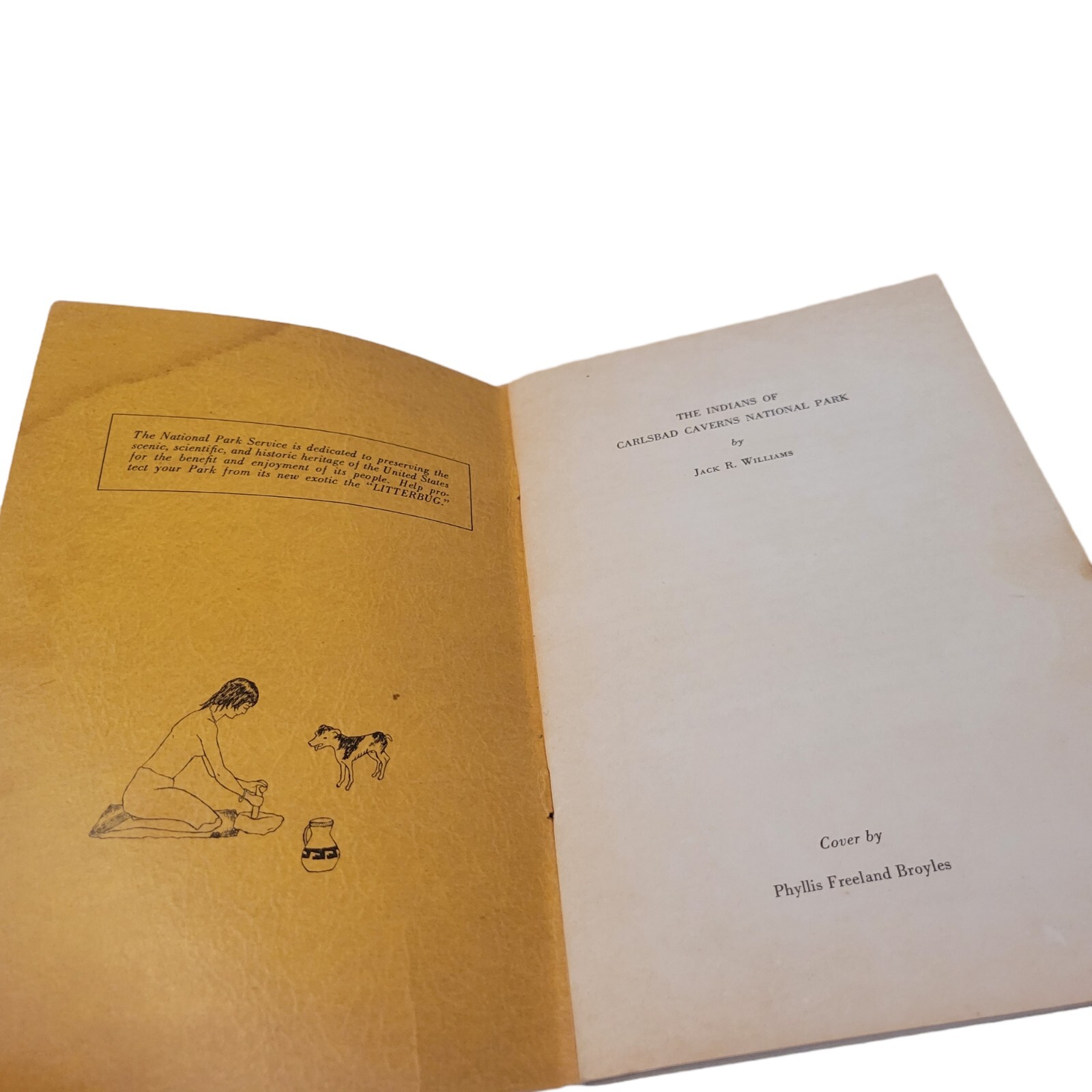 Vtg 50’s The Indians of Carlsbad Caverns National Park Book 1956 Jack R Williams