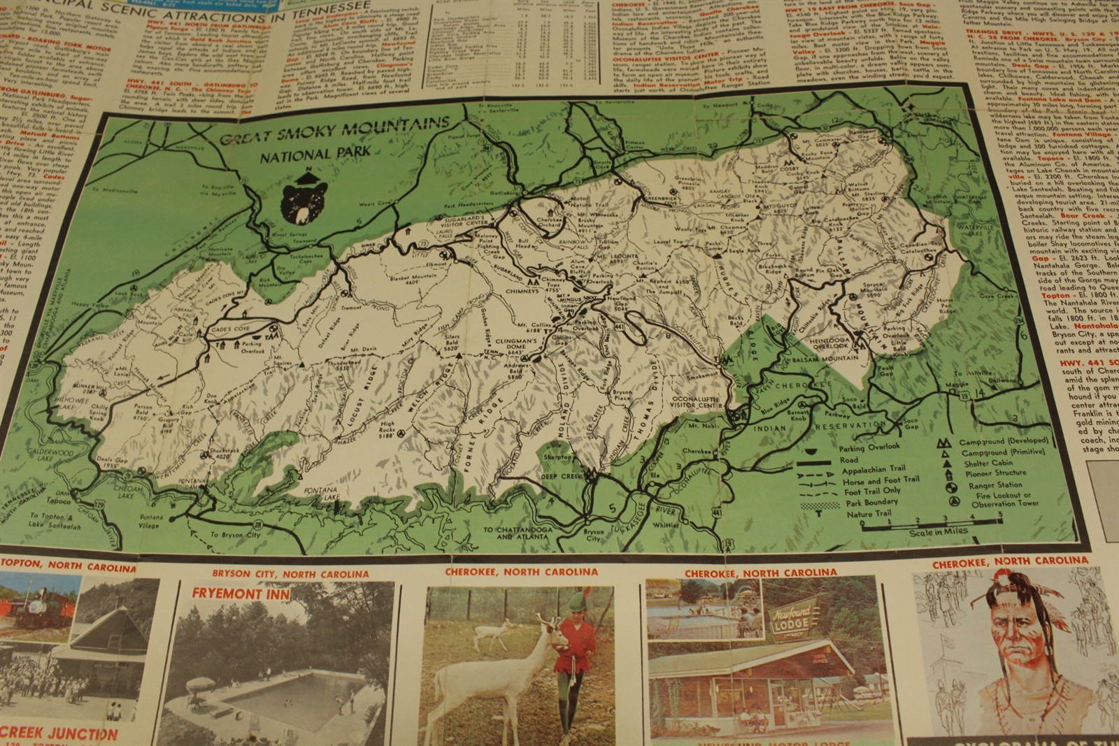Vintage 1968 Smoky Mountains Souvenir Maps Guide And Directory National Park