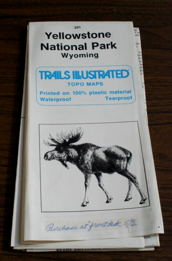 1983 Yellowstone National Park Wyoming Trails Illustrated Topo Maps 201