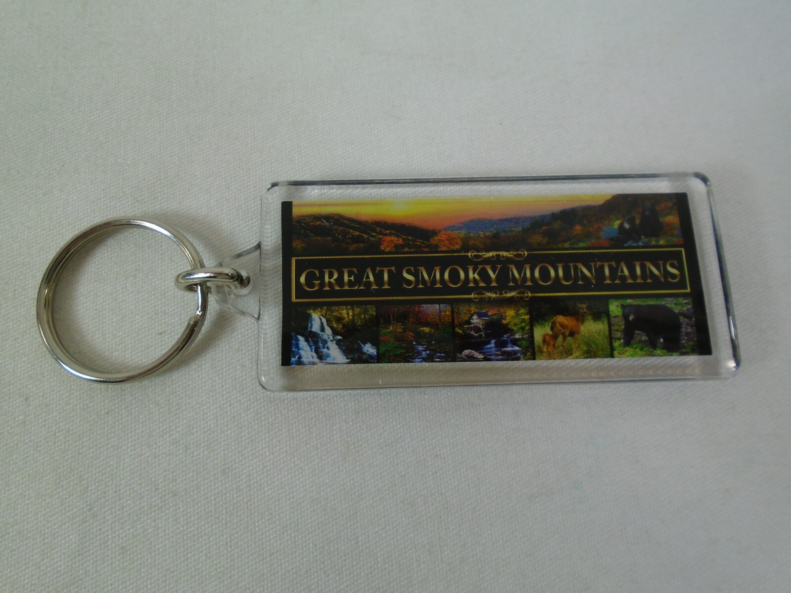Great Smoky Mountains Black Bear Keychain Souvenir Ring Fob National Park