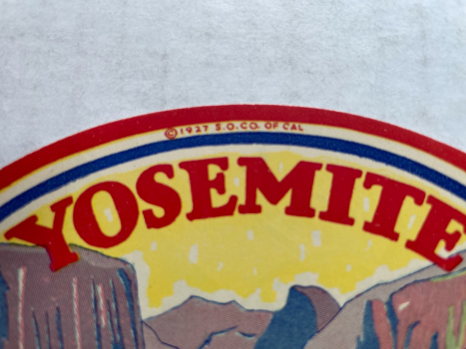 1927 Yosemite National Park Luggage / Hotel Label