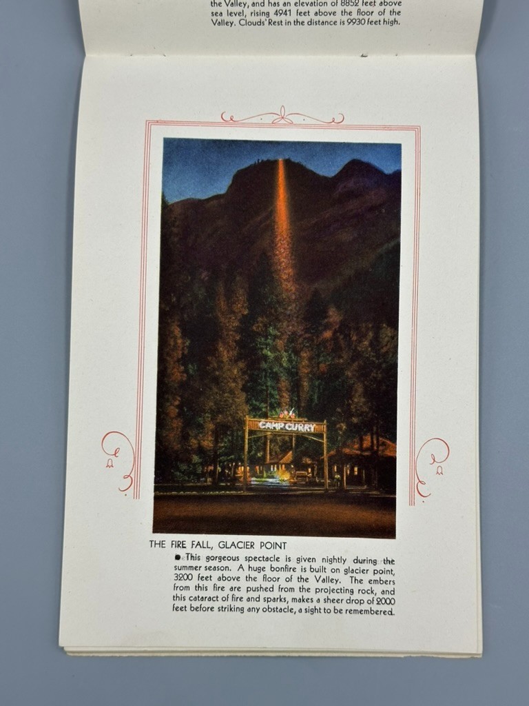 c 1940 YOSEMITE NATIONAL PARK Illustrated TRAVEL SOUVENIR Brochure Vintage