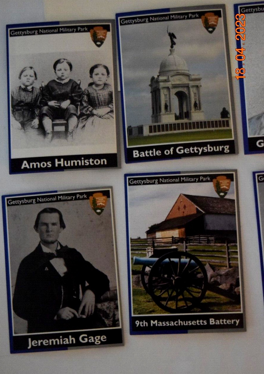 Set 8 NPS SITE CARDS “GETTYSBURG NTL MILITARY PARK – LEE, MEADE & LINCOLN,” New