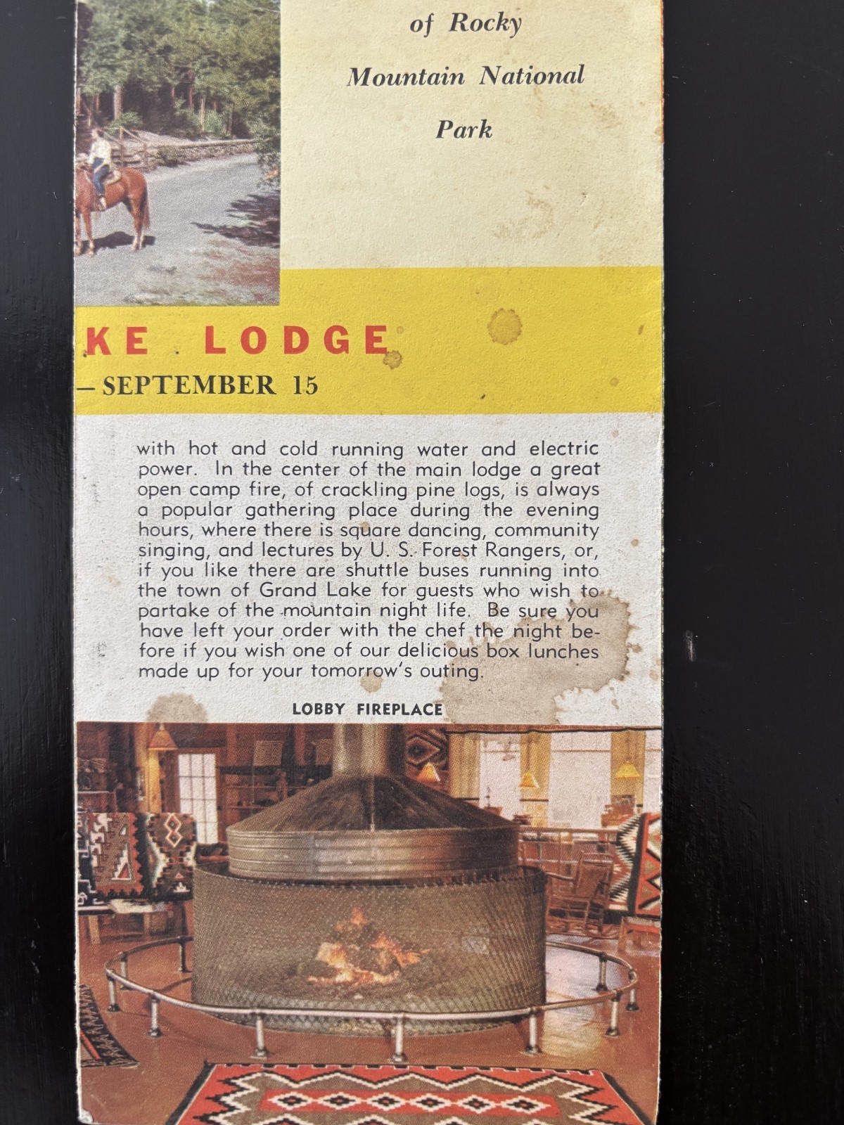 1950’s Rocky Mountain National Park Brochure – Rocky Mountain Motor Company