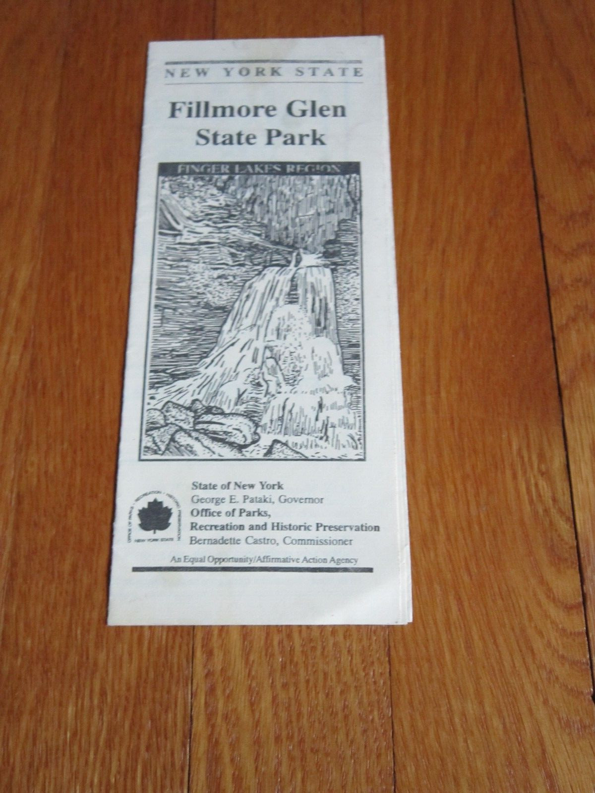 Fillmore Glen State Park Brochure Gov Pataki Map History Info Moravia NY