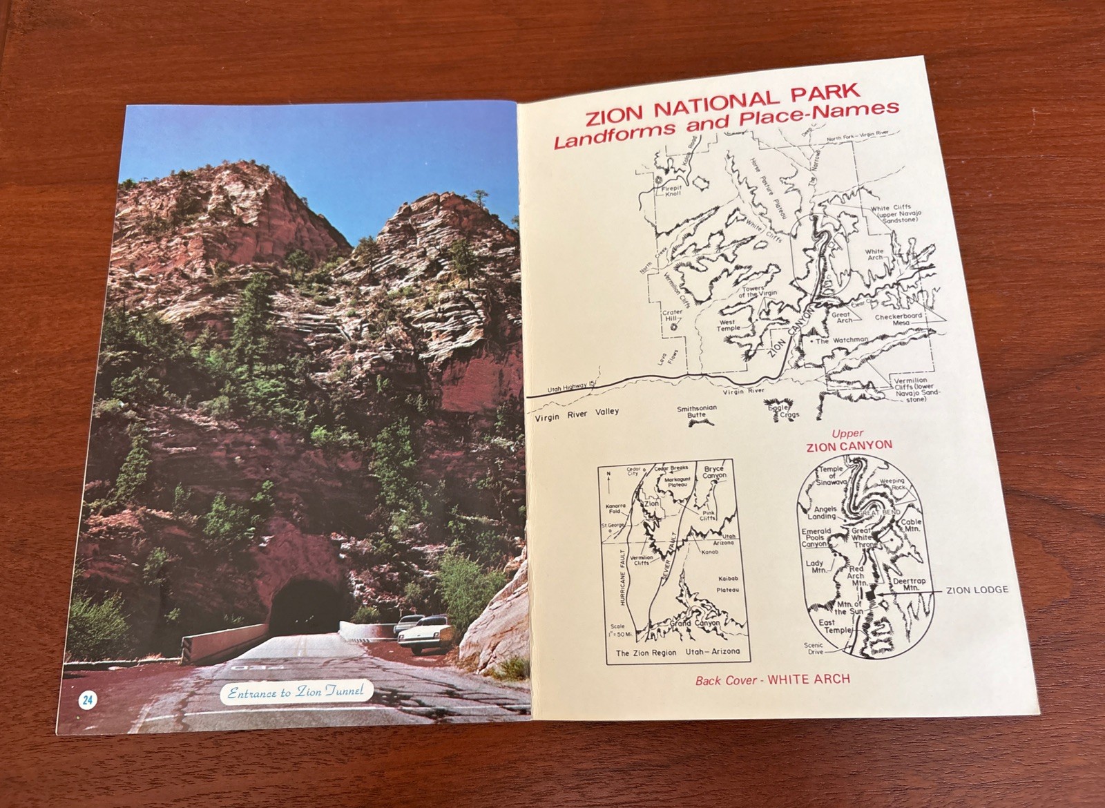 Vintage Zion National Park Utah UT with Map and Park Photos Springdale History