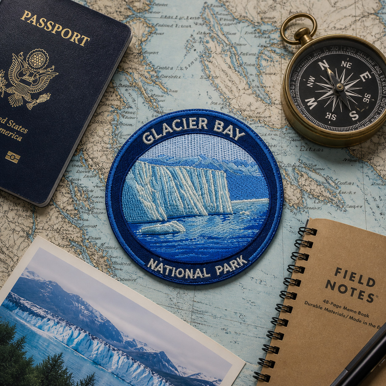 Glacier Bay National Park Embroidered Patch: Alaska Travel Souvenir Badge 3 Inch